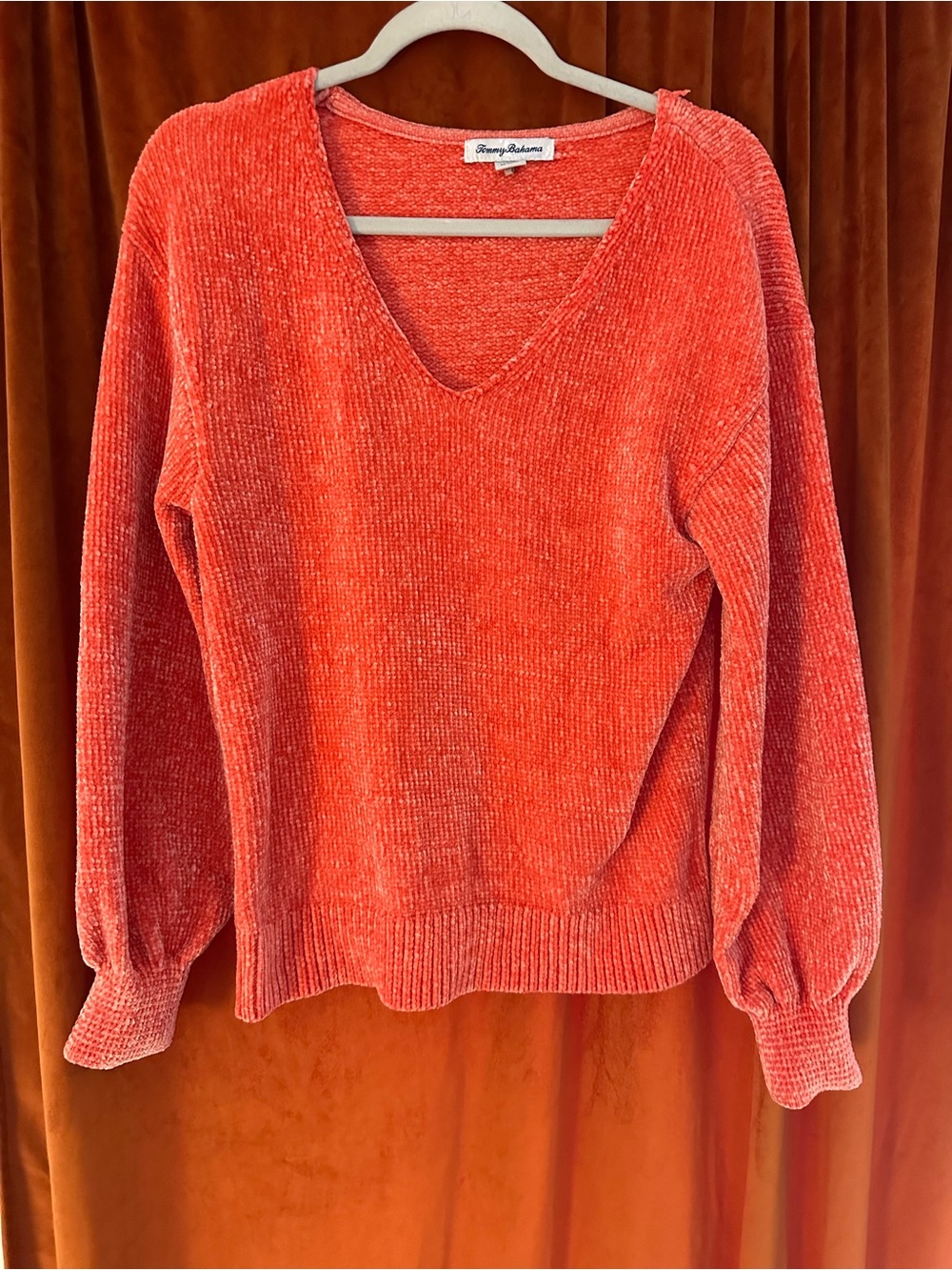 Tommy bahama V‑Neck Chenille Sweater - Coral size medium